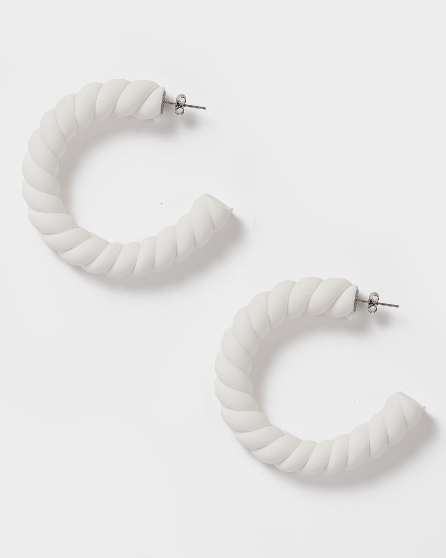 White Earrings - Large