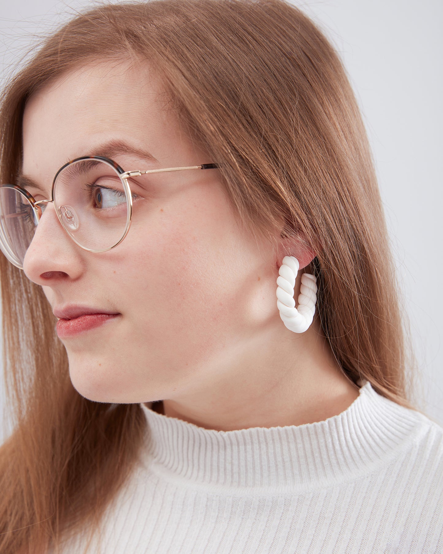 White Earrings - Medium