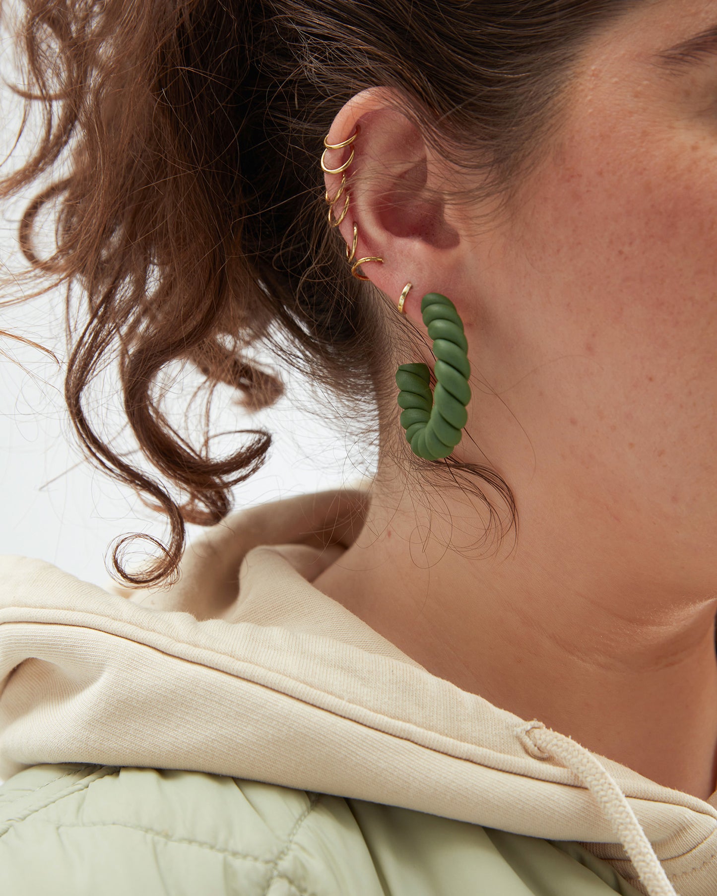 Olive Green Earrings - Medium