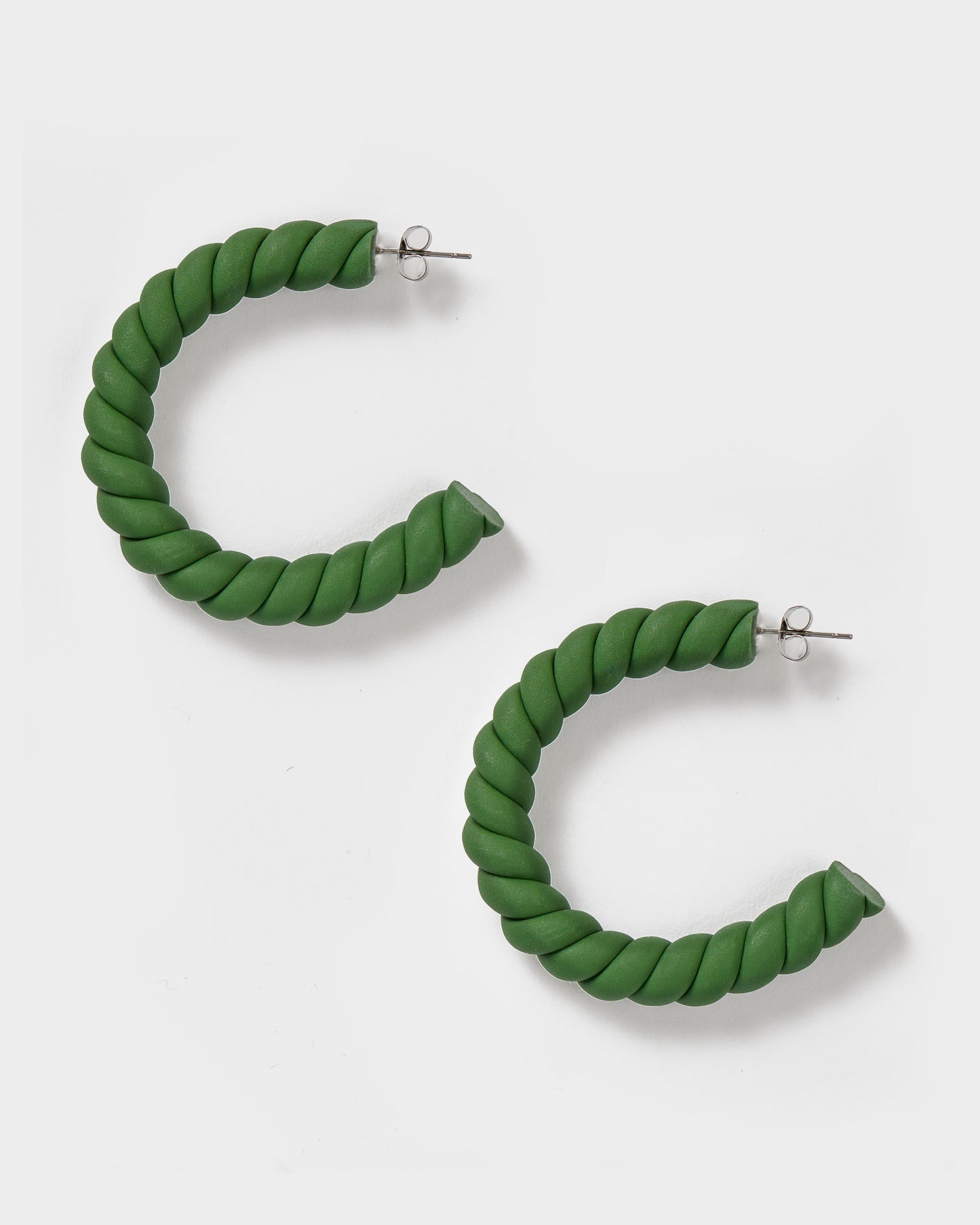 Olive Green Earrings - Large